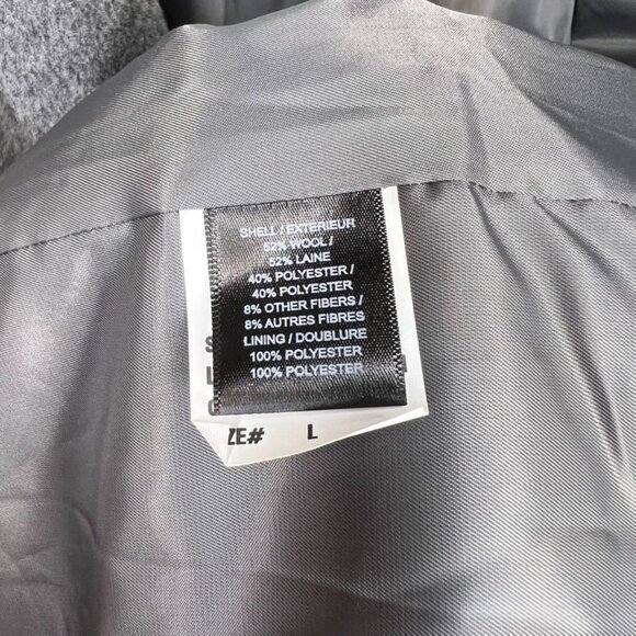 Sam Edelman Womens Size Large Double breasted Wool Blend Coat Charcoal Gray, NWT - Picture 2 of 7